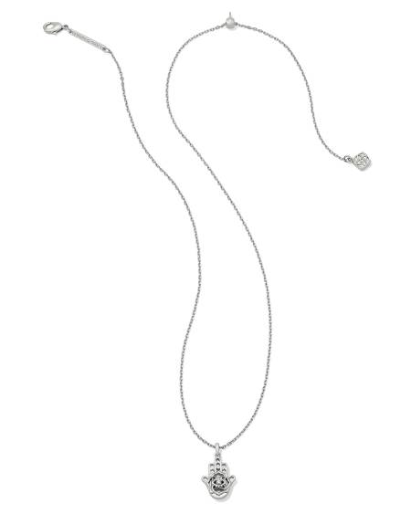 Hamsa Silver Short Pendant Necklace 