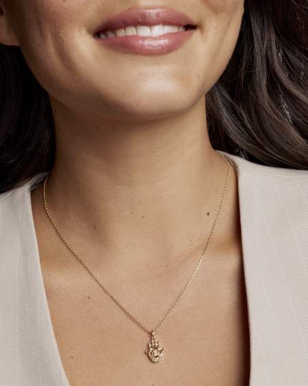 Hamsa Gold Short Pendant Necklace