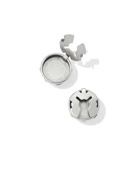 Ansel Rose Vintage Silver Button Cover Set of 5