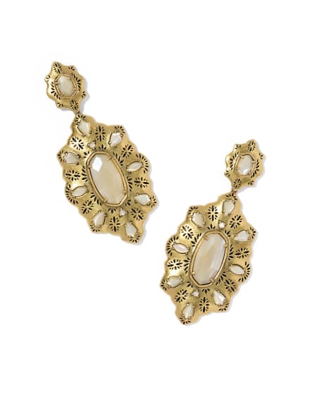 Bria Vintage Gold Statement Earrings