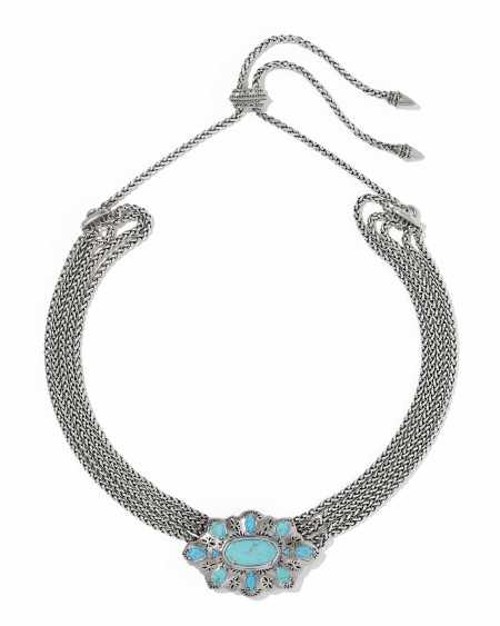 Bria Vintage Silver Statement Necklace