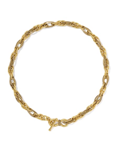 Melina Vintage Gold Link and Chain Necklace