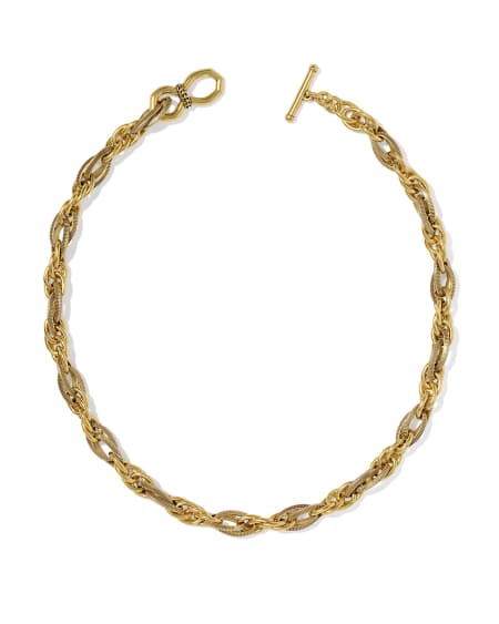 Melina Vintage Gold Link and Chain Necklace
