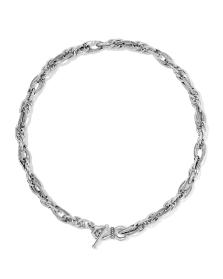Melina Vintage Silver Link and Chain Necklace