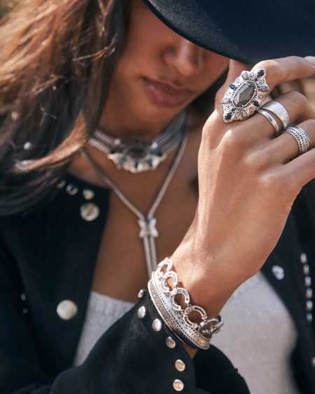Terra Ring Set of 3 in Vintage Silver