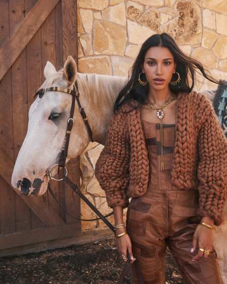 Melina Vintage Gold Link and Chain Necklace