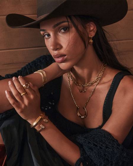 Noble Horseshoe Vintage Gold Large Long Pendant