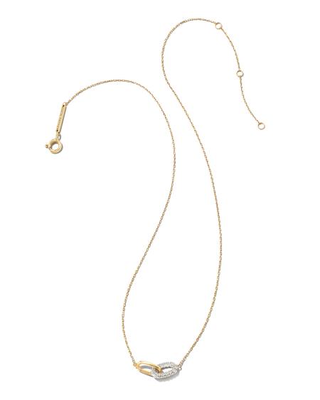 0.24 ct Elisa 14k Yellow Gold Interlocking Pendant Necklace in White Diamond