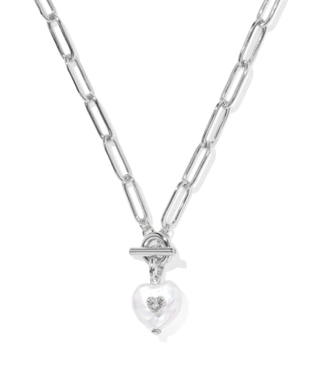 Sasha Heart Silver Link and Chain Necklace 