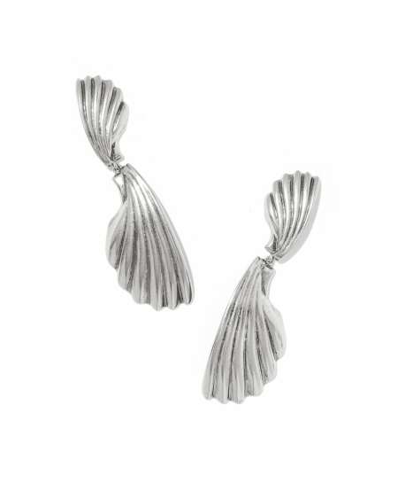 Alexa Vintage Silver Metal Statement Drop Earrings 