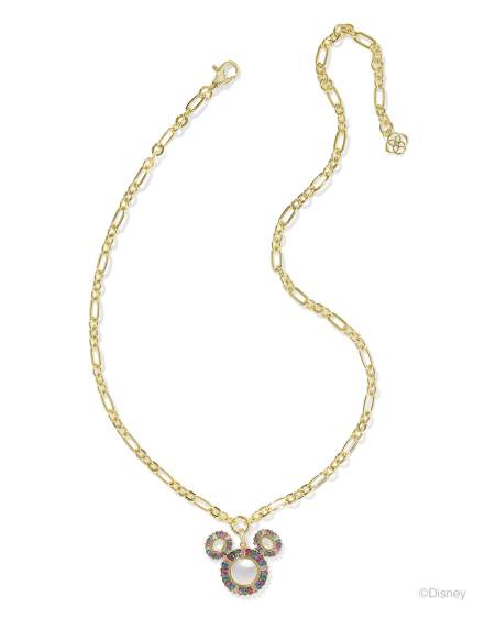 Disney | Kendra Scott Gold Mickey Mouse Crystal Frame Statement Necklace in Multi Mix
