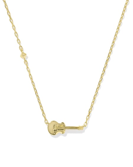 Inline Guitar Pendant Necklace in 18k Gold Vermeil