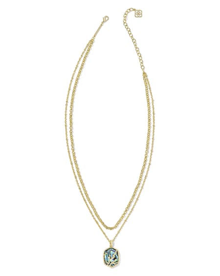 Daphne Gold Coral Frame Multi Strand Necklace in Abalone