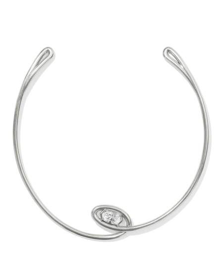 Myles Vintage Silver Crystal Collar Necklace in White CZ