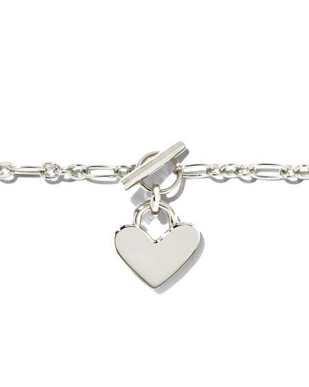 Heart Padlock Chain Bracelet in Sterling Silver