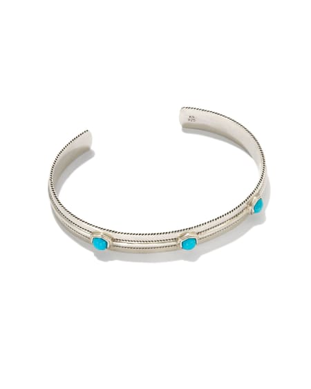 Weston Oxidized Sterling Silver Cuff Bracelet in Turquoise