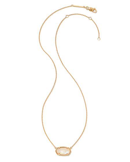 Elisa 18k Gold Vermeil Pendant Necklace in Rainbow Moonstone