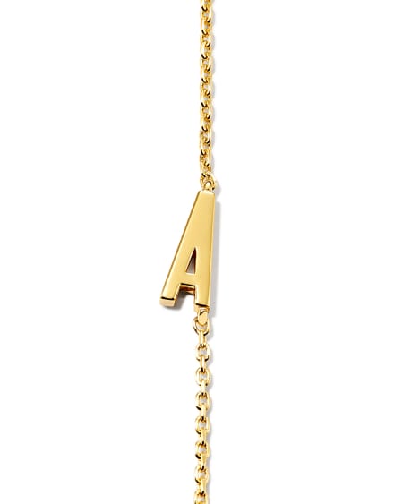 Letter Inline Initial Necklace in 18k Gold Vermeil