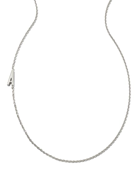 Letter Inline Initial Necklace in Sterling Silver