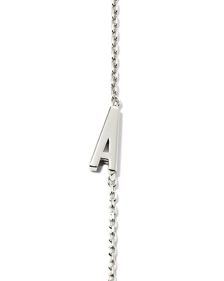Letter Inline Initial Necklace in Sterling Silver