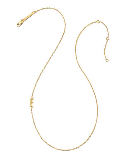 Letter E Inline Initial Necklace in 18k Gold Vermeil