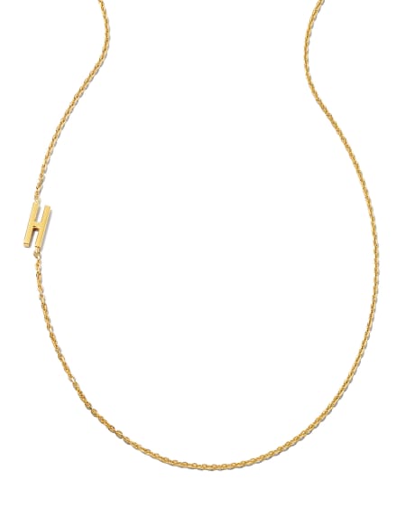 Letter H Inline Initial Necklace in 18k Gold Vermeil