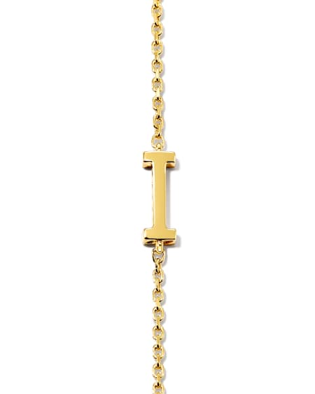 Letter I Inline Initial Necklace in 18k Gold Vermeil