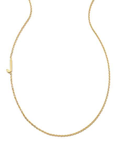 Letter J Inline Initial Necklace in 18k Gold Vermeil
