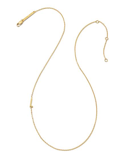 Letter A Inline Initial Necklace in 18k Gold Vermeil