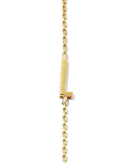 Letter A Inline Initial Necklace in 18k Gold Vermeil