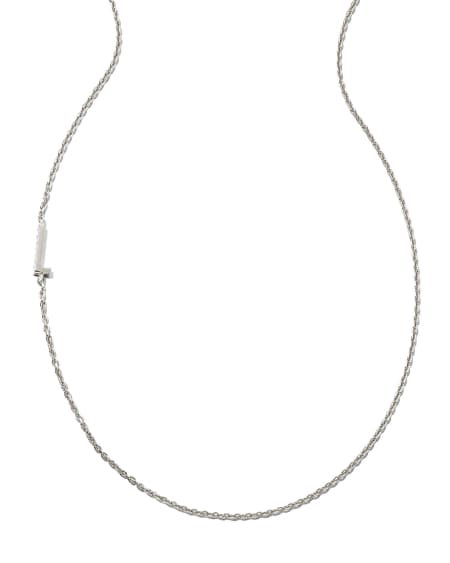 Letter L Inline Initial Necklace in Sterling Silver