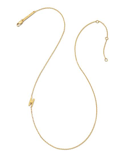 Letter M Inline Initial Necklace in 18k Gold Vermeil