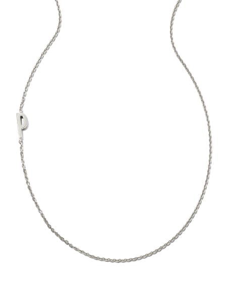 Letter P Inline Initial Necklace in Sterling Silver
