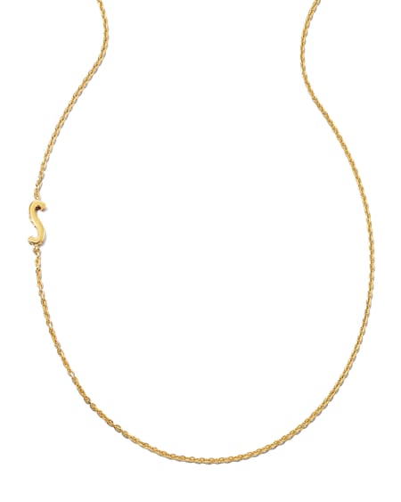 Letter S Inline Initial Necklace in 18k Gold Vermeil