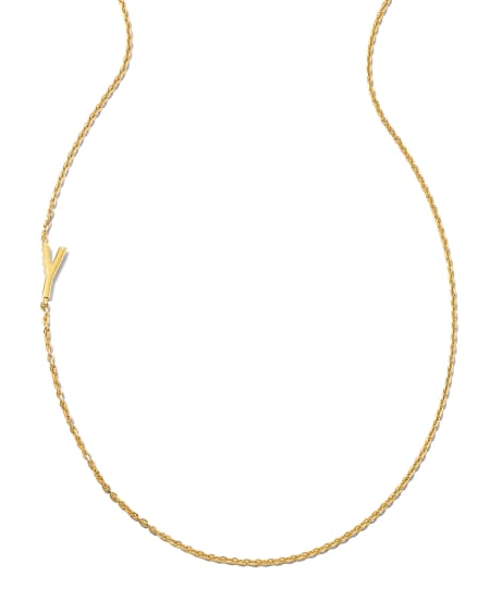 Letter Y Inline Initial Necklace in 18k Gold Vermeil