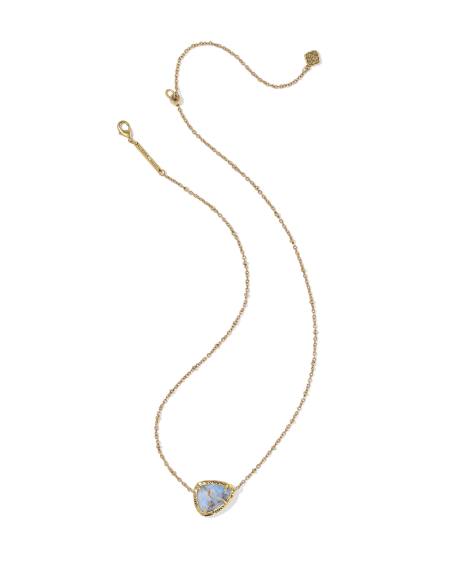 Jamie Etch Frame Vintage Gold Short Pendant Necklace