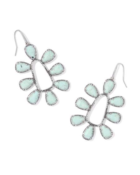 Jamie Vintage Silver Statement Open Frame Earrings