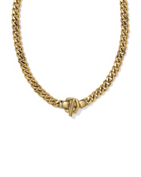 Keziah Vintage Gold Link and Chain Necklace