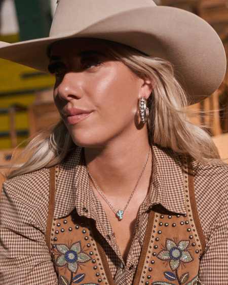 Ida Vintage Silver Hoop Earrings in Sea Green Chrysocolla