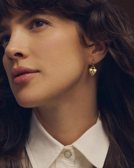 Adia Heart Convertible Huggie Earrings 