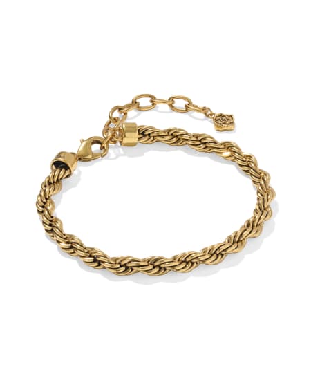 Noble Rope Link and Chain Bracelet in Vintage Gold