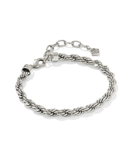 Noble Rope Link and Chain Bracelet in Vintage Silver