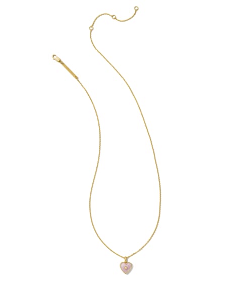 Adalynn 18k Gold Vermeil Heart Pendant Necklace in Phosphosiderite