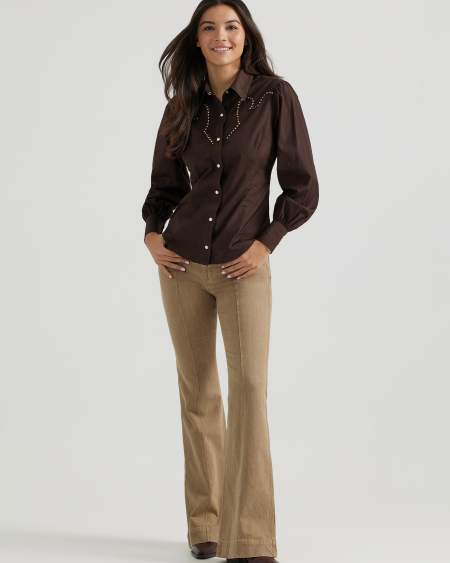 Wrangler® x Yellow Rose by Kendra Scott Puff Sleeve Rodeo Shirt