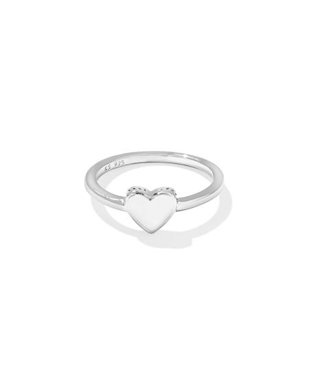 Jasmine Heart Band Ring in Sterling Silver