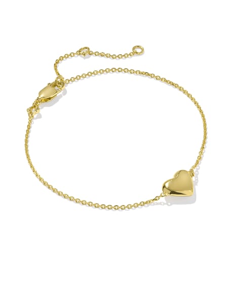 Jasmine Heart Delicate Chain Bracelet in 18k Gold Vermeil