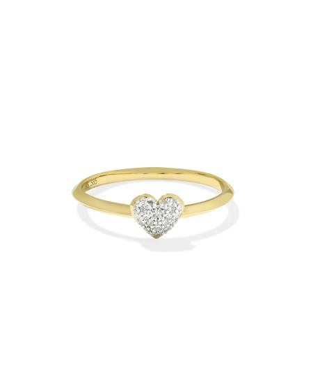 Madeline 14k Yellow Gold Band Ring in White Diamond