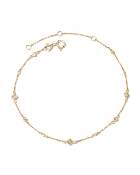 0.12 ct Michelle 14k Yellow Gold Delicate Bracelet in White Diamond