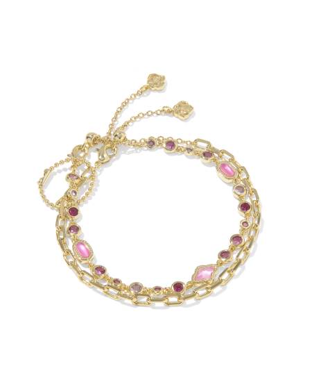 Mini Elisa Abbie Gold Set of 2 Delicate Chain Bracelets 