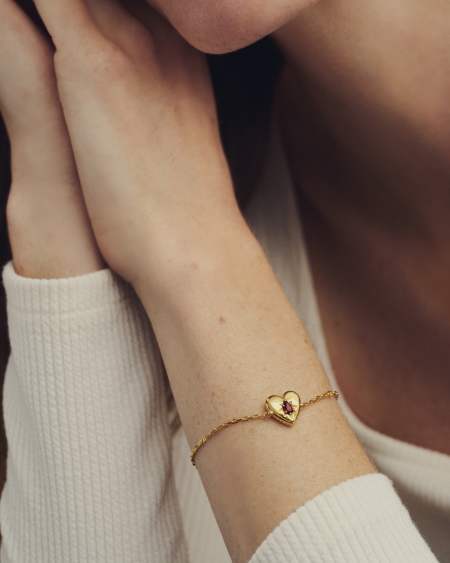 Bold Heirloom Heart 18k Yellow Gold Vermeil Bracelet 